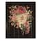 Designart - Vintage Greek Sculpture Detail With Dry Flowers - Traditional Print on Natural Pine Wood